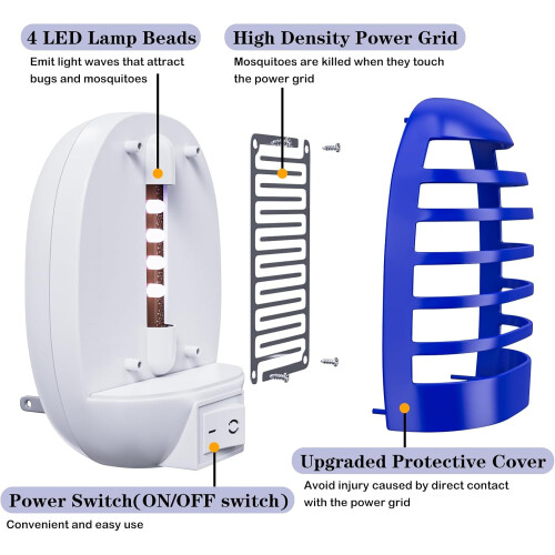 Fly Zapper, Μπλε Φώτα Εσωτερικού Χώρου για Ασφαλή και Αποτελεσματική Καταπολέμηση 2