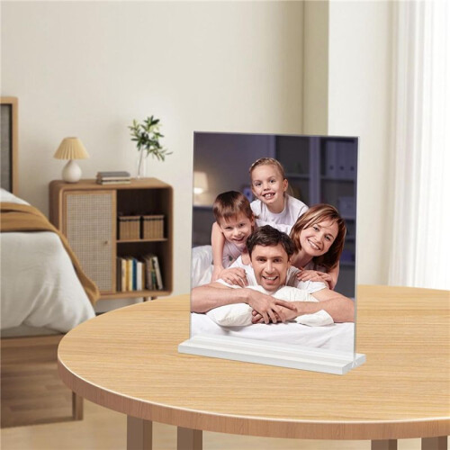 Moldura de Acrílico 4x6 Polegadas, Pacote com 8 Porta-Retratos de Plástico, Suporte para Mesa com Dois Lados 2