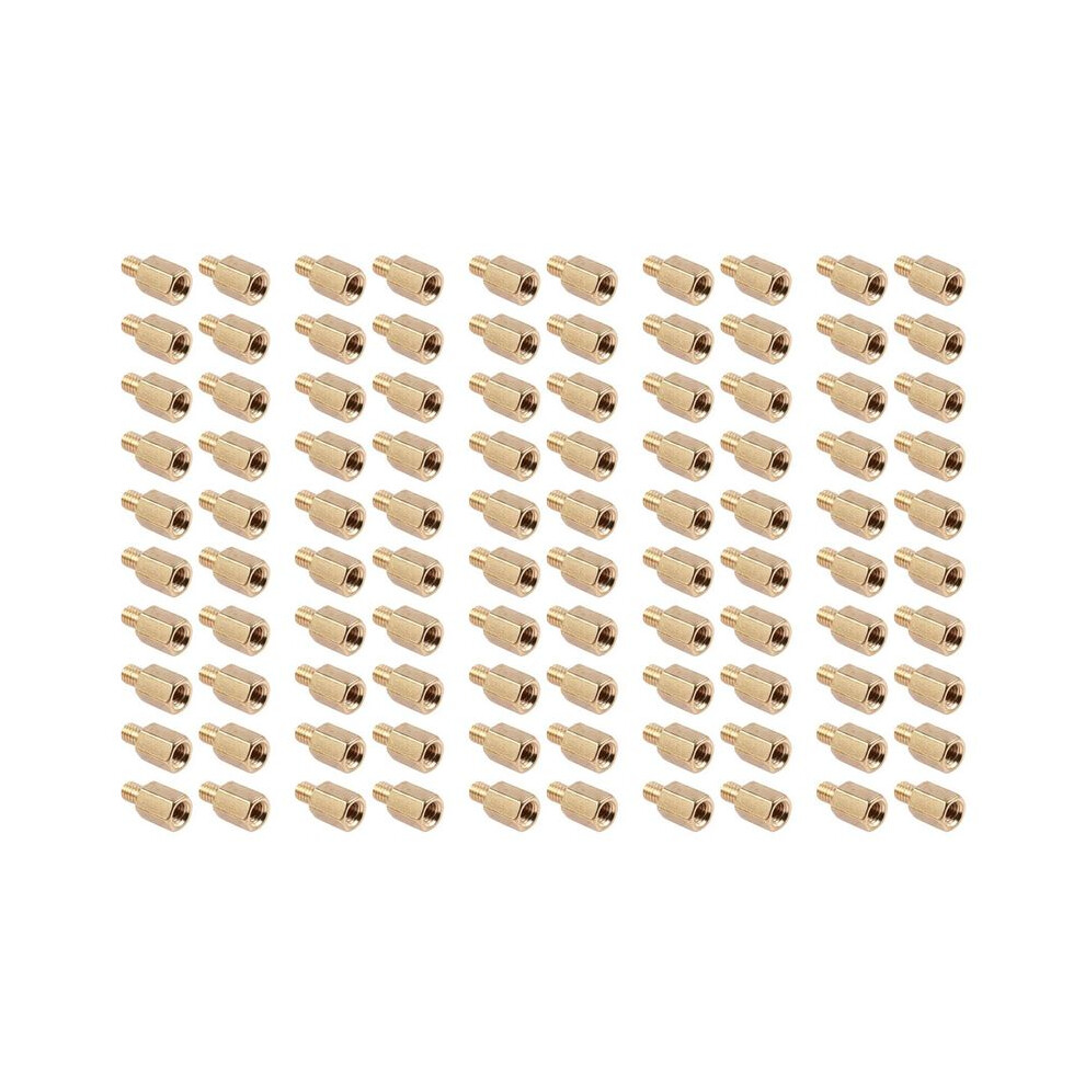 100 Pcs Pc Pcb Motherboard Brass Standoff Hexagonal Spacer M3 6+4Mm 4713199143194