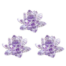3X F Figurina di Fiore di Loto nel Cristallo San  Decorazioni per Matrimoni Collezione Artigianale nel Vetro Fermacarte Ornamenti da Tavolo