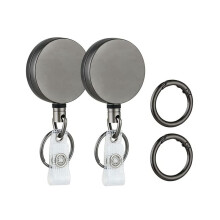 Paquete 10 Carretes Soporte RetráCtil Placa Alta Resistencia, Soporte Placa IdentificacióN Metal con Llavero con Clip para CinturóN para Llavero