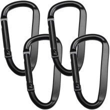 4 PCS Carabiner Clip, D Shape Hook, Spring-loaded Gate Carabiner Clips, Aluminum Alloy D-Ring Key Chain, Lightweight duty Snap Key Chain, for Outdoor