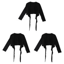 3X CAMISOLA BOLERO CARDIGAN de MANGA COMPRIDA MASCULINA - PRETO