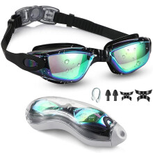 Moseem Swimming Goggles, Swim Goggles for Adult Men Women & 6+ Age Kids Anti Fog Swimming Goggles with UV Protection, Clear Vision, No Leaking & Adju