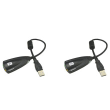 2X Externt USB-Ljudkort 7.1 Adapter 5HV2 3D Audio Headset Mikrofon 3,5 mm för Bärbar Dator Stationär PC
