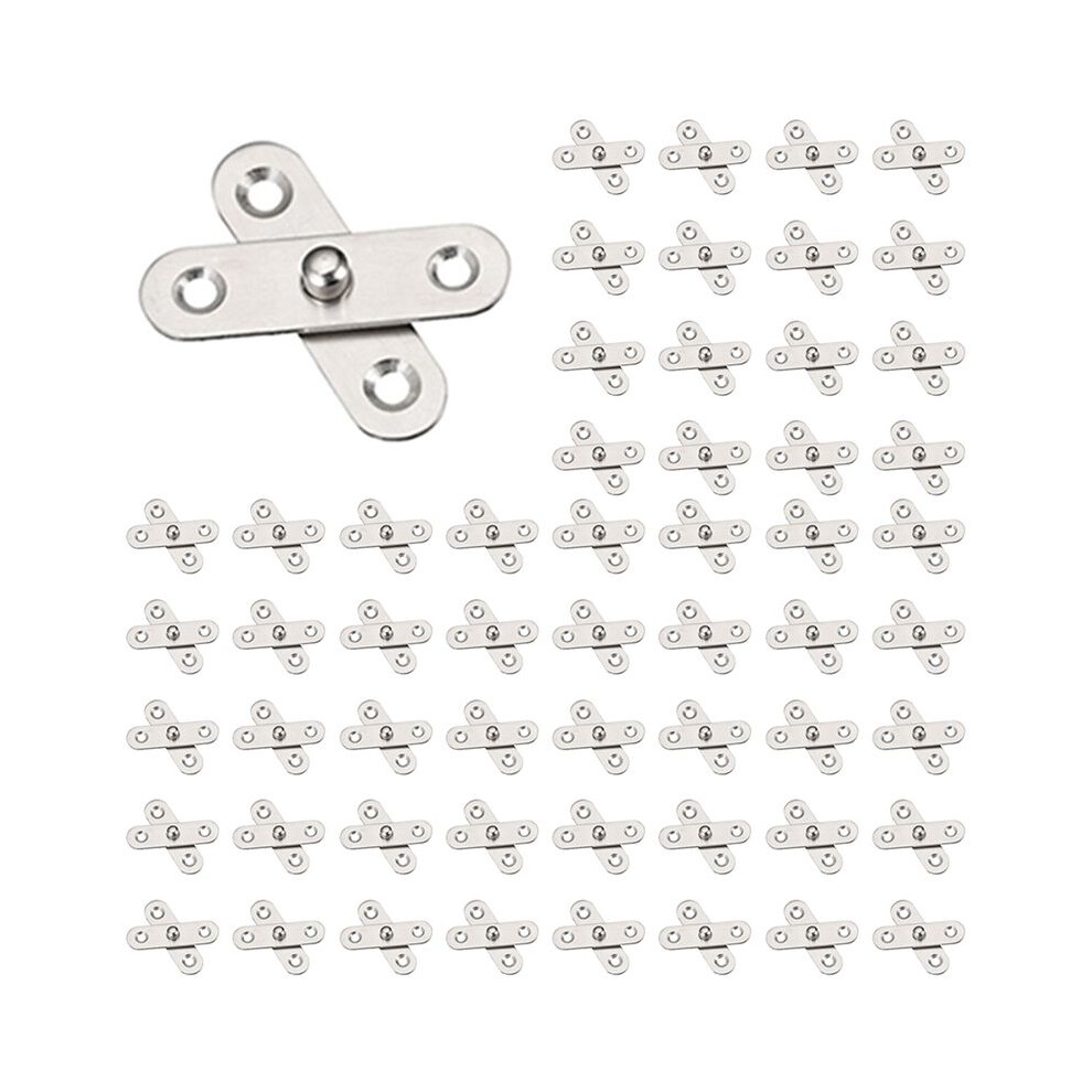 100Pcs Shed Door Hinges Kitchen Cabinet Hidden 360 Degree Rotation Pivot Stainless Steel Rotating Rotatable 57X16 Mm 4713321983124