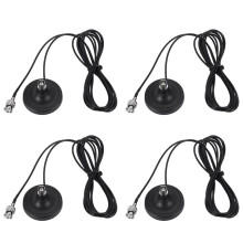 4X Base de Antena Sem Fio Microfone Base de Antena com ÍMã 3 Metros Cabo Rg174 Antena Macho Bnc