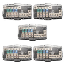 5X Multifunktionell LED Bilstereo ANL SäKringshållare Distribution 0/4Ga 4-VäGs SäKringsbox Block 30A 60A 80Amp
