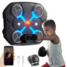 ZOYDP Music Boxing Machine Kids, Smart Music Boxing Machine with Gloves, Bluetooth Musical Boxing Machine, 3-Level Speed, Rechargeable, Boxing Machin