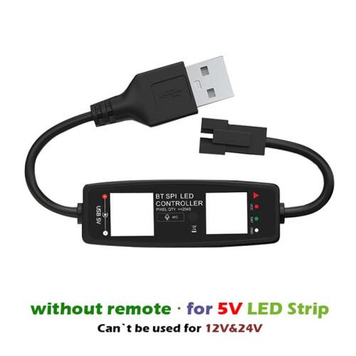 5X WS2812B LED Controller  APP Control Music Controller for SK6812 WS2811 WS2812 LED Pixel Light Strip USB 5V 1