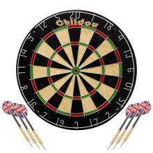 Chiidou Dartboard Professional Dart Board Set with High-Grade Sisal, Ultra Thin Wire Construction, 6 Steel Tip Darts