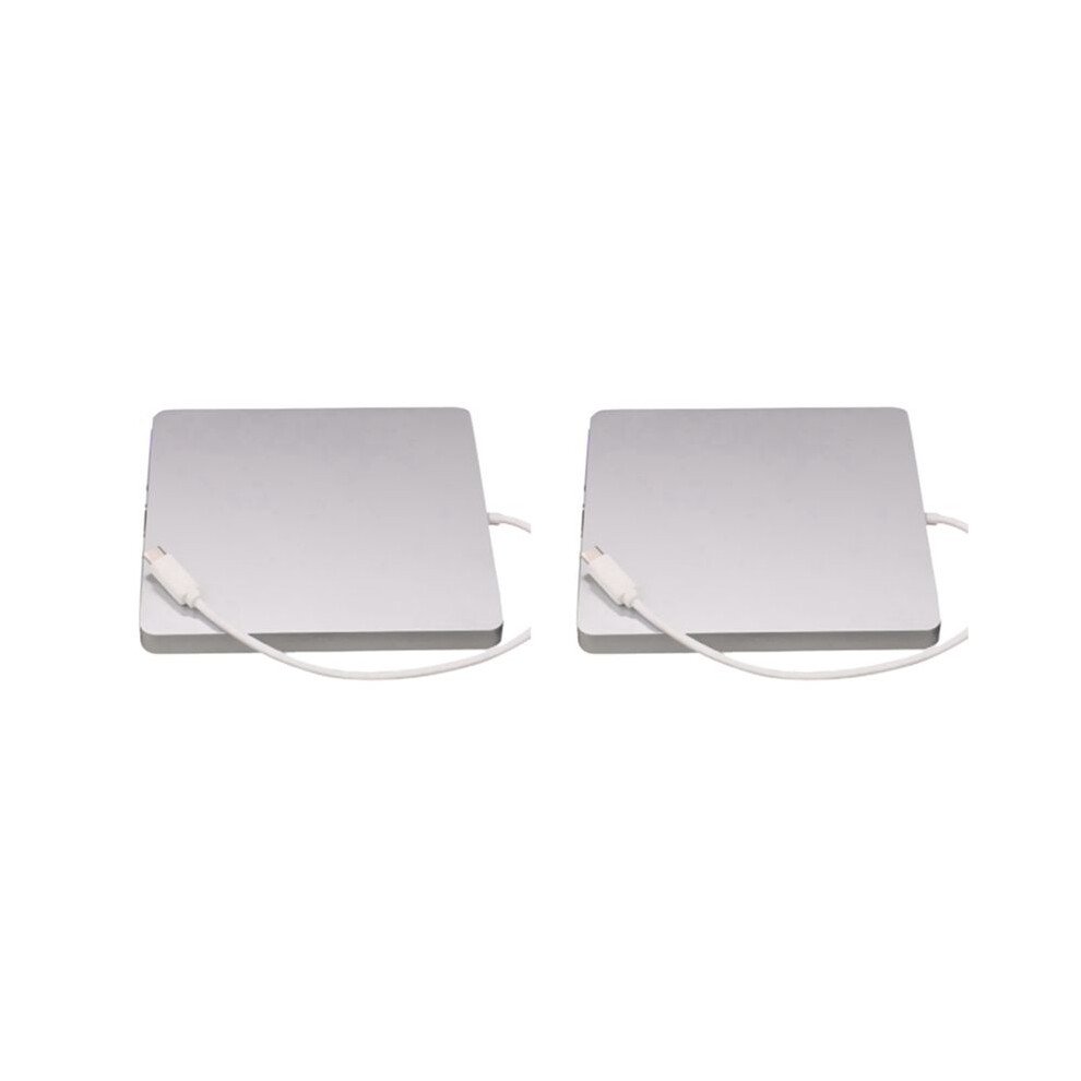 2X USB External CD/DVD Drive Type C Portable Drive-Free CD Movies Players for Laptop PC Windows ,Silver-image-OPC-PPWP8TT-NEW