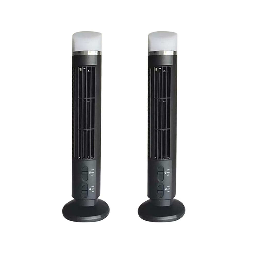Typecat 2X Portable Air Cooler Fan,Streamlined Tower Fan With Led,Powerful Wind,Space-Saving, Usb Interface Black