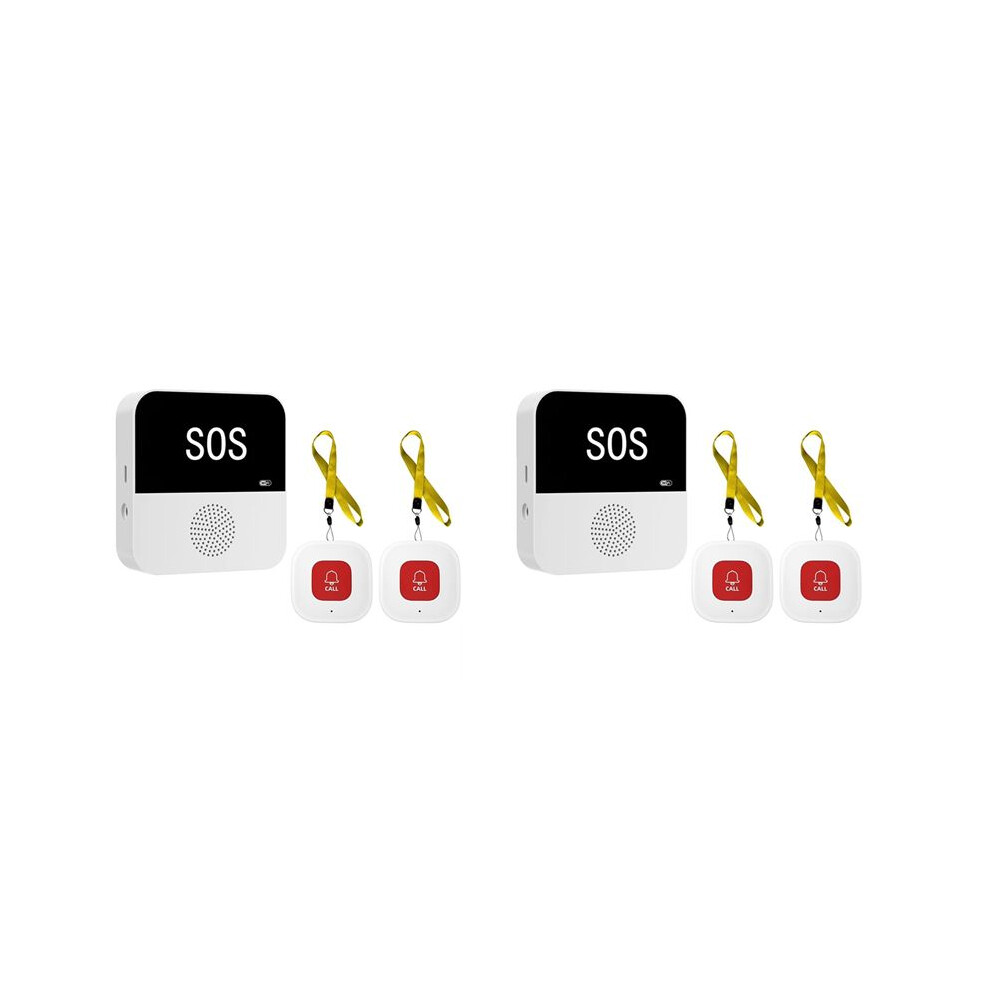2X Wireless Wifi Elderly Caregiver Pager Sos Call Button Emergency Sos Medical Alert System For Seniors Patients Elderly 4712379996179