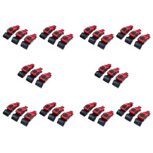 30x Kunststoff Motorrad-Sturzhelm Geschwindigkeit Clip Kinnriemen Schnellspanner Ziehen Schnalle Neu Schwarz + Rot