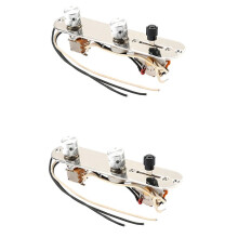 2X Chrome 3 Way Wired Loaded Prewired Control Plate Harness Knoppen voor Tele Telecaster Guitar Parts