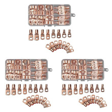 210 Peças de Anel de Conector de Fio SC6-25 Conectores de Cobre Cabo Desencapado Kit de Conector de Terminal de Crimpagem Elétrica
