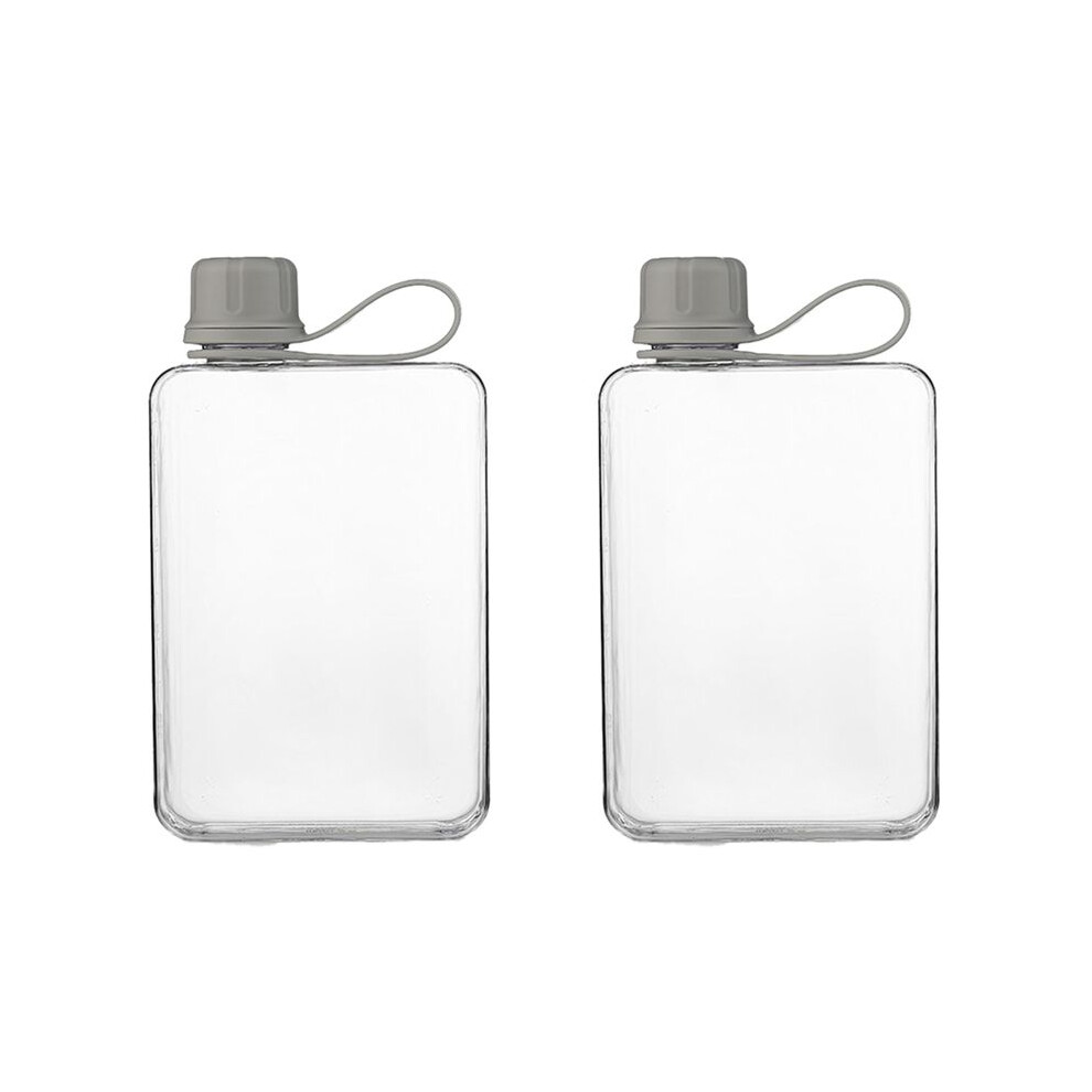 2X Square Water Bottle 500Ml Portable Flat Drink Cups Slim Cold Flask Sports Water Bottle Summer Water Flask B 4712379903931