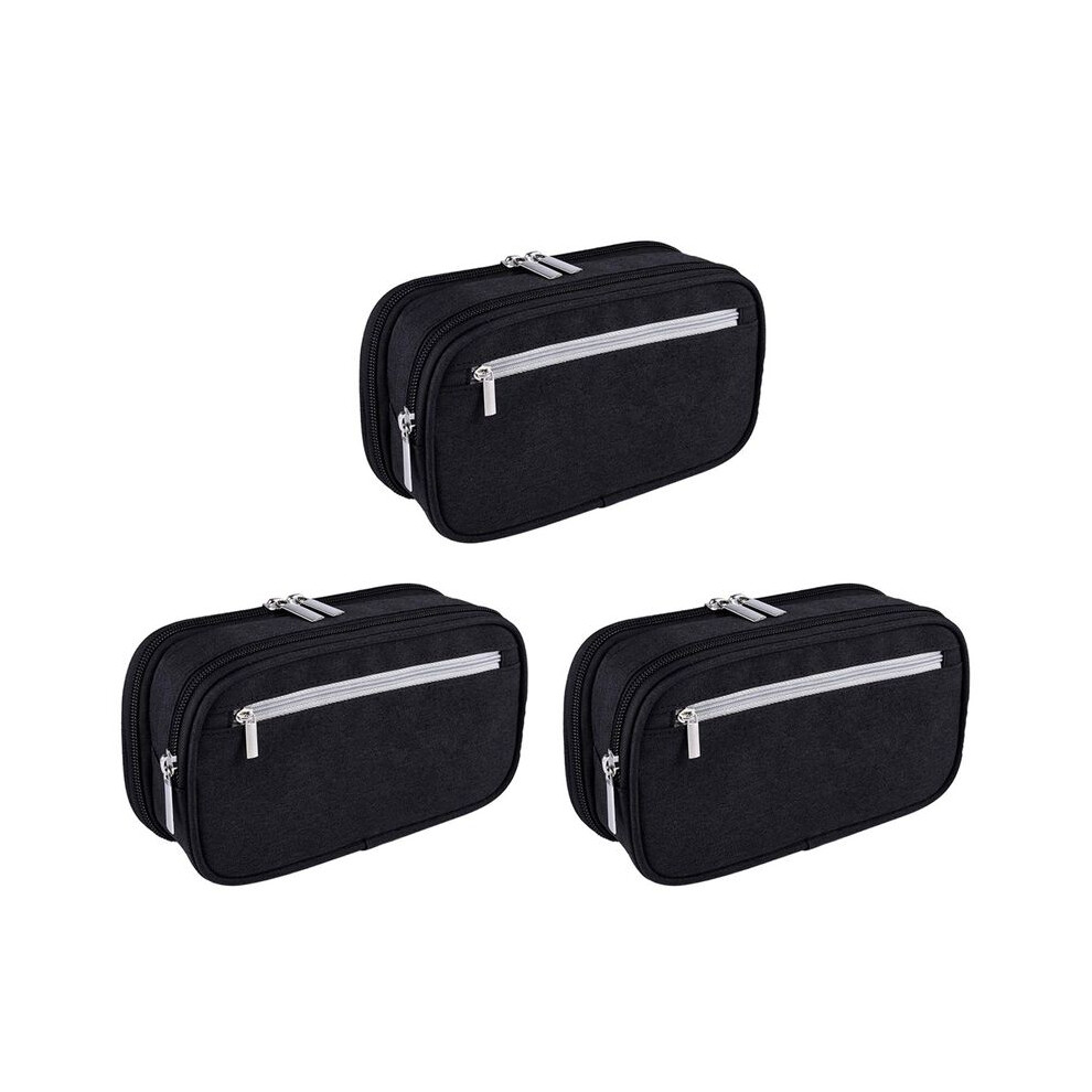 3X Pencil Case, Large Capacity Pencil Cases Pen Bag Pouch Holder Travel Cosmetic Make  Bag Pouch Cable Bag Pouch