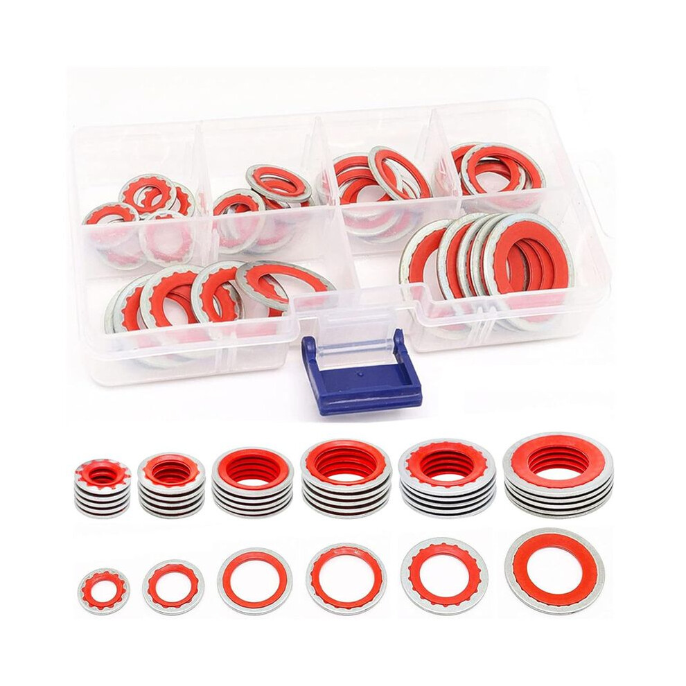 180Pcs A/C Gasket Assortment,Ac Compressor Seals Automotive Air Conditioning Compressor Port Seal Washer Kit 6032451037940