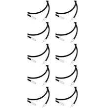 10 Pezzi 2mm Larghezza Lega Pelle Corda Collana Catena Catenina Nero Argento Uomo Lunghezza 51cm