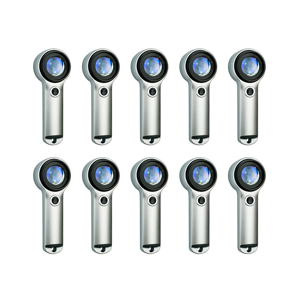 Light 10Pcs Handheld Magnifying Glass 30X Usb Charging For Reading Antiques Magnifier Glasses Uv
