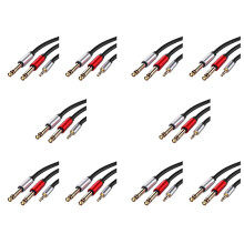 10X 3.5mm to Dual 6.5mm Adapter Jack Audio Cable 3.5 to 6.5 AUX Cord 3.5 Jack Splitter for Guitar Mixer Amplifier Bass