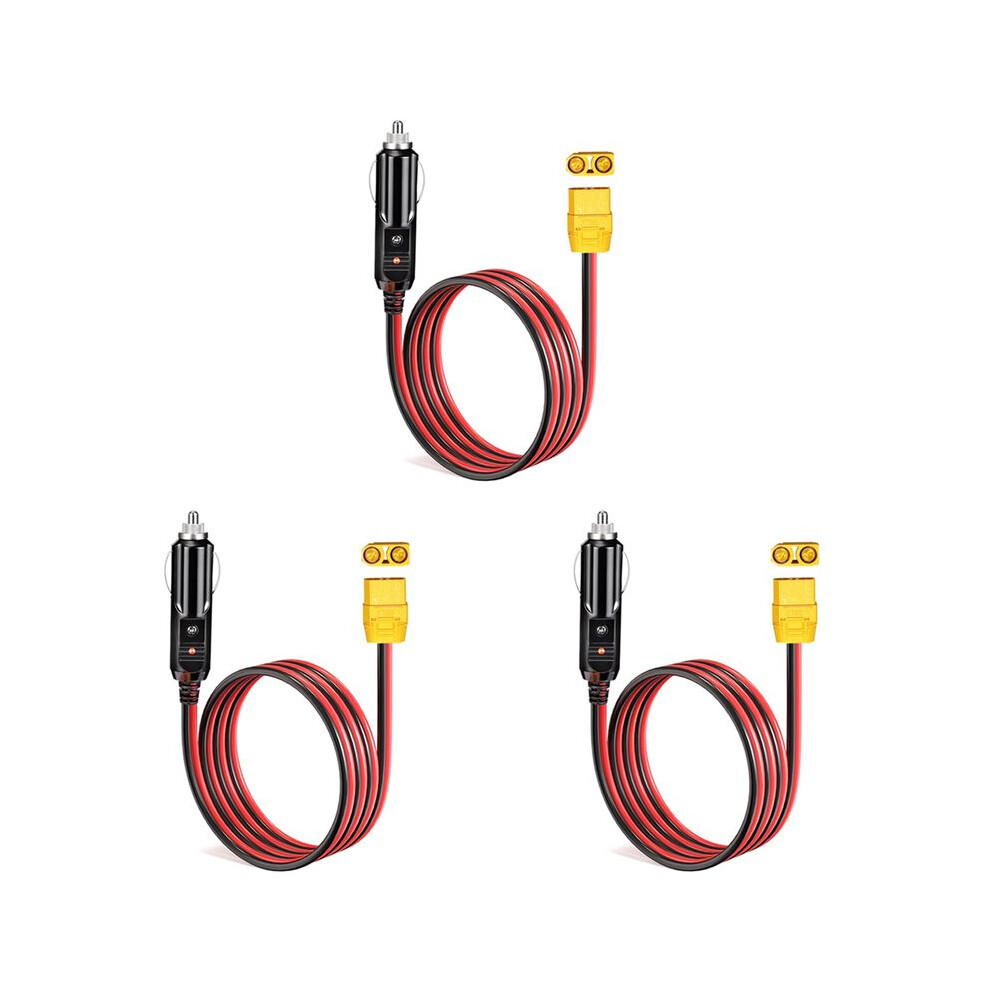3X Lighter Charging Cable Xt90 Female Connector To Car Cig Lighter Male Plug For Solar Generator Power Station 14Awg 12V 6033227102787