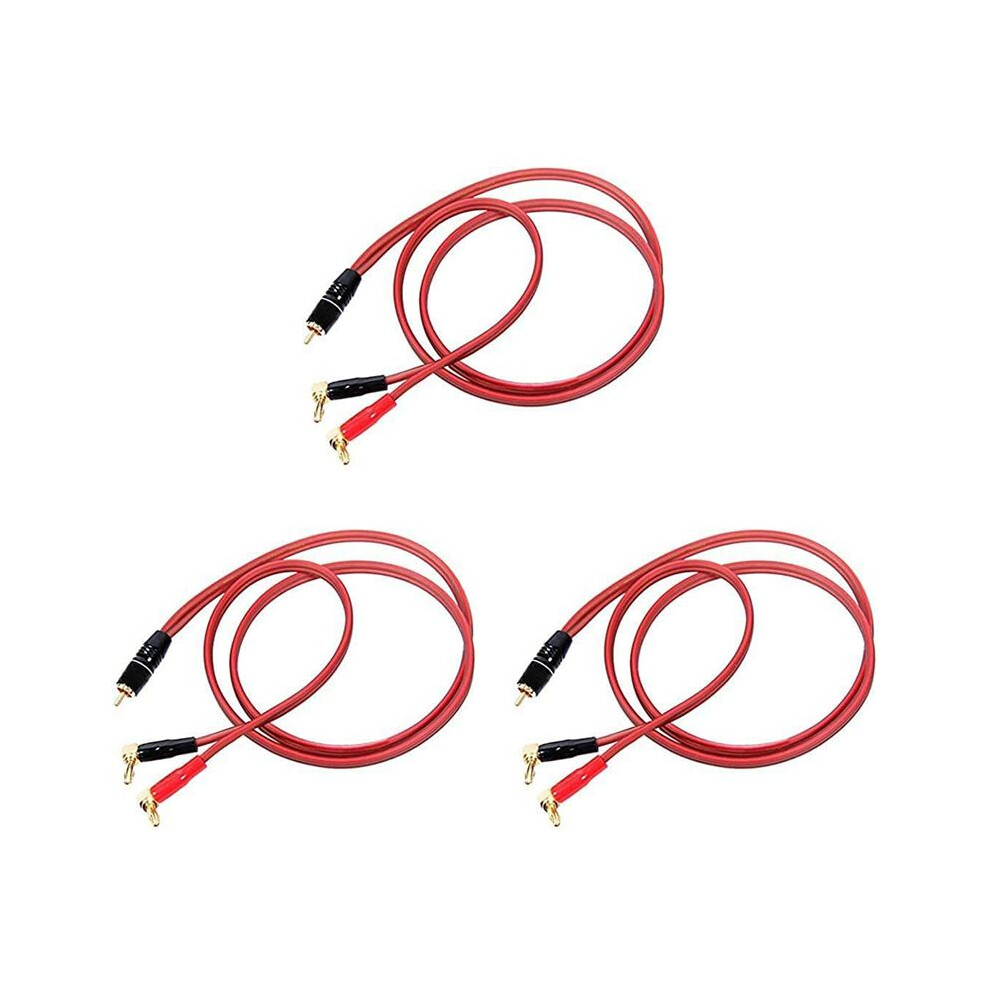 3X Banana Plug To Rca Speaker Cable,Speaker Wire Rca Male To Banana Plugs(2Banana) 4N Ofc Hifi Speaker Wire 2M 4713062604203