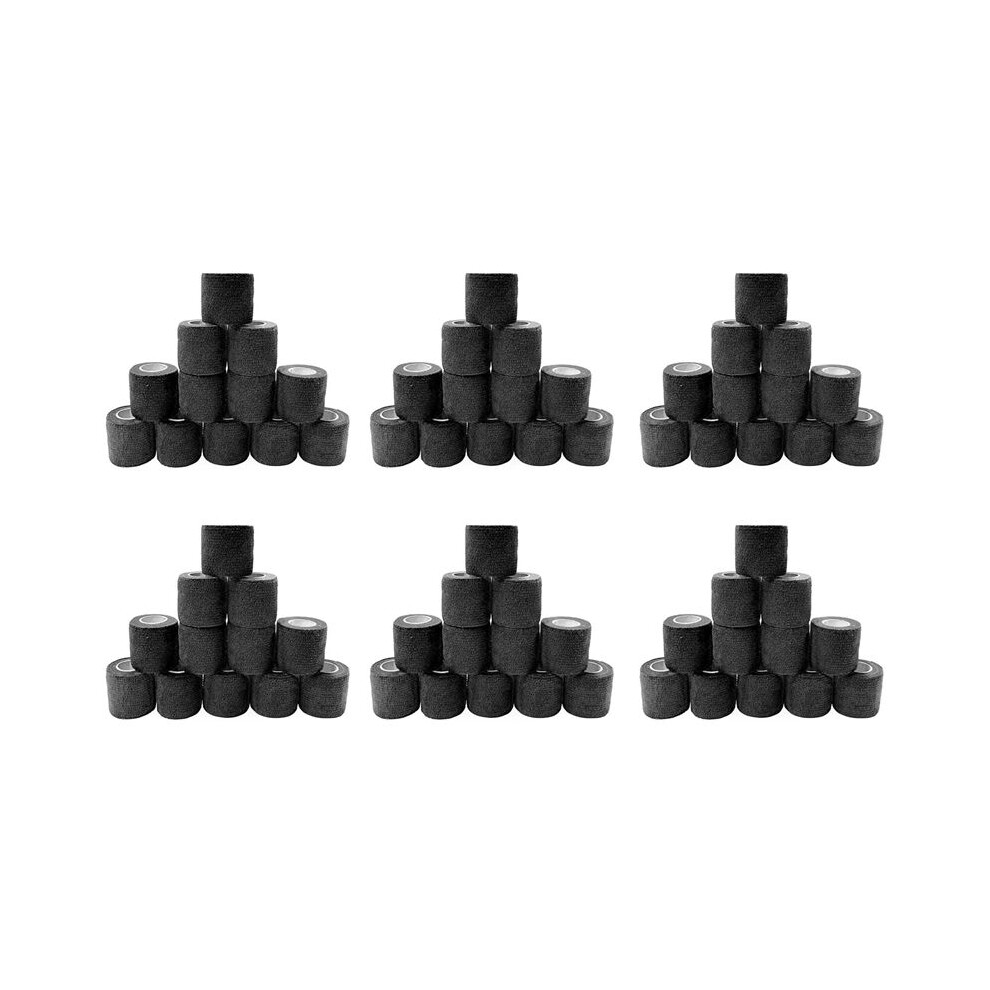 Black 72 Pcs Elastic Self-Adhesive Bandage 5 Cm Sports Fixed Elastic Bandage For Sports Injuries And Pet Treatment