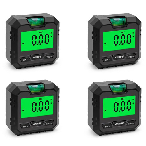 4X  Digital Protractor Inclinometer Electronic Goniometer Level Angle Measurement Meter Finder Level Box Black