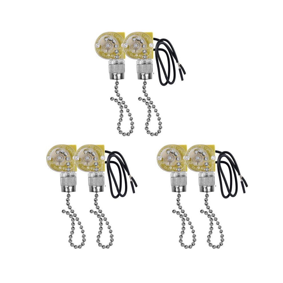 Ceiling Fan Zing Ear Ze-109 Two-Wire With Pull Cords For Ceiling Fans Lamps 6Pcs Silver Light 4711319783626