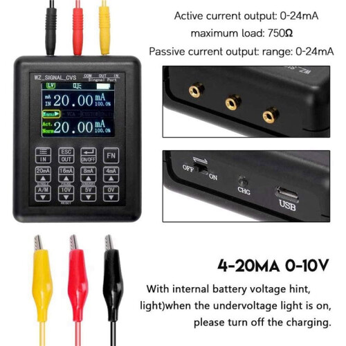 2X 4-20MA 0-10V Adjustable Signal Generator Process Controlling Signal Calibrator Constant Current Source 0-20MA 2