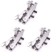 3X Morsetto per Batteria Supporto per Supporto per Piatti Multi-Morsetto Argento un 2 Fori per Batteria, Piatti, Parti Musicali, Accessorio per