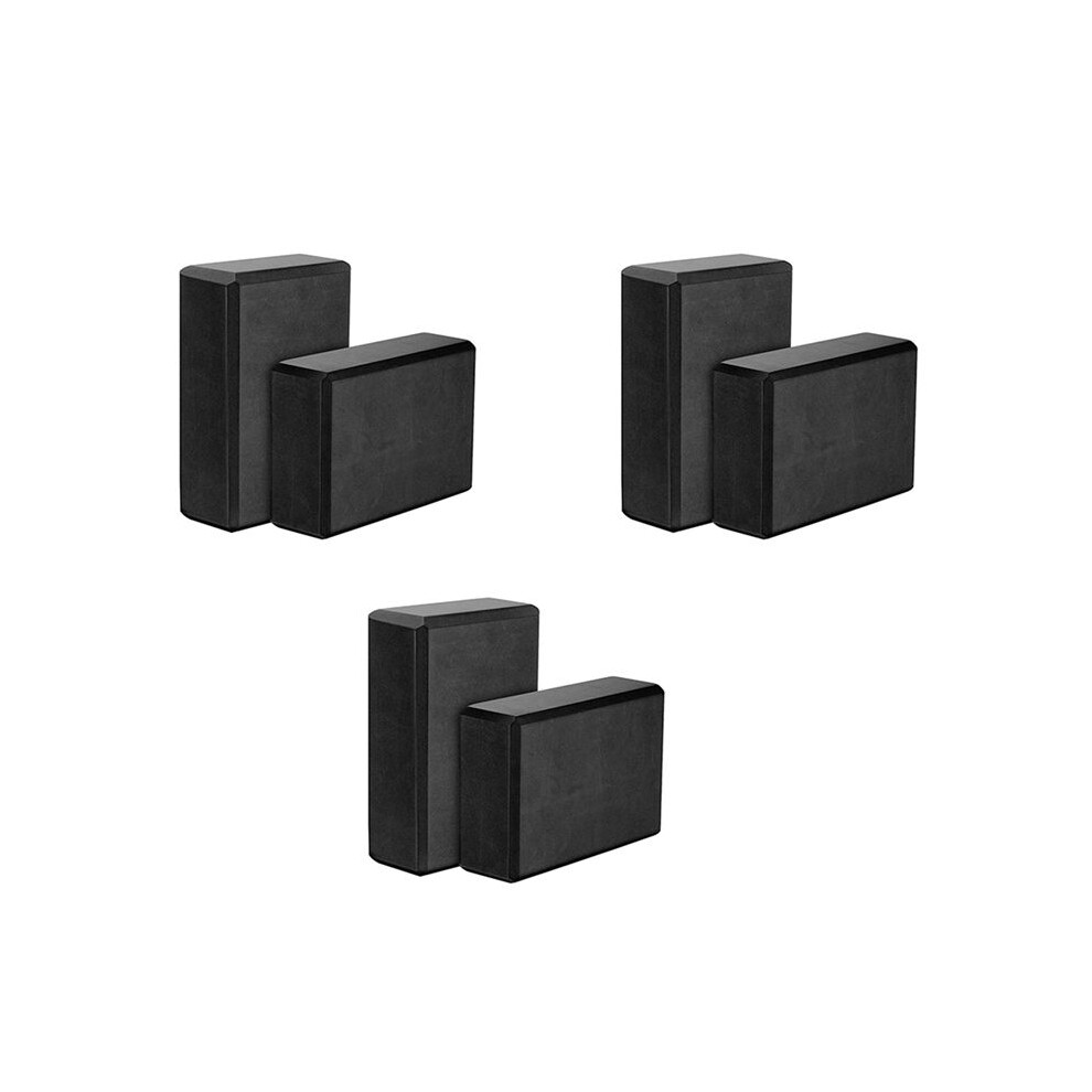 Yoga Blocks 6 Pack,23X15x7.6cm High Density Eva Foam Yoga Block Exercise Bricks,Eco Friendly & Black