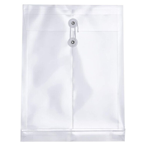 48 Pack Clear Plastic Envelopes  Envelopes Expandable Files Document Folders with Button & String Tie Closure A4 1