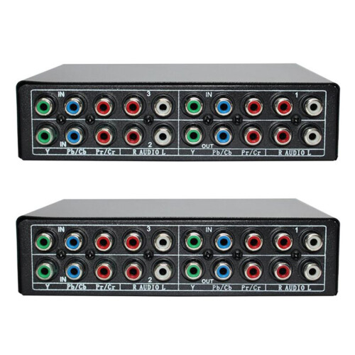 2X RGB Component  Selector 5 RCA 3-Way YPBPR Cable Component  AV Switcher for PS2   DVD Player TV