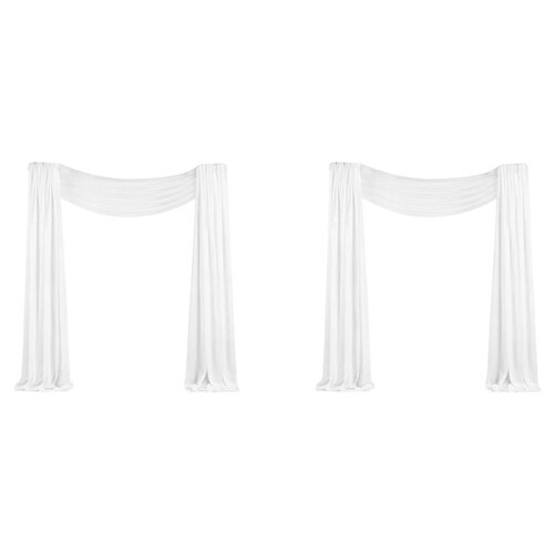 2X Tecido para Cortinas de Arco de Casamento 29,5 Polegadas X 26,25 Pés Cortinas Transparentes Brancas para Cerimônia de Casamento 1