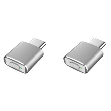 2X Moteur de Souris USB C Jiggler Indétectable Type C Automatique 3 Modes de Vibration Sans Pilote pour Garder L'Ordinateur Éveillé Argent