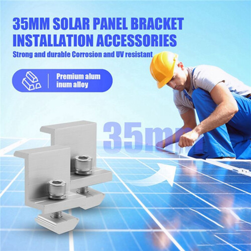 Solar Panel Mounting Brackets,16pcs Aluminum Solar Panel End Clamp 30-45mm Adjustable H, Solar Panel Mount 2