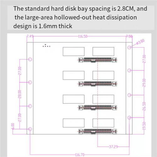 2X 6Gbps SSD HDD SATA5.1 Hard Disk Drive Backplane Nas Storage Card Server Expansion Board 2 X 4D 1