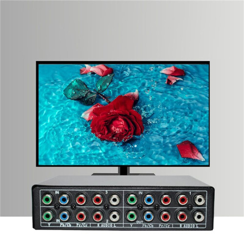 2X RGB Component  Selector 5 RCA 3-Way YPBPR Cable Component  AV Switcher for PS2   DVD Player TV 1