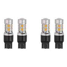 4PCS T20 7443 W21/5W 5630 Bulbs Dual Color LED Bulb Canbus Car Turn Signal Lamp