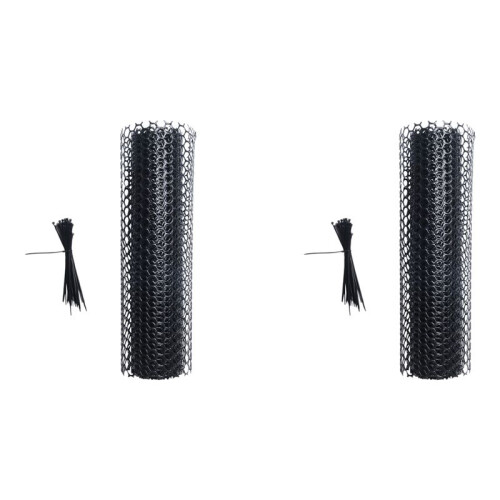2X Reusable Plastic Chicken Wire Fence Mesh  Durable Hexagonal Mesh DIY Project (Black)