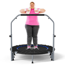 CLORIS 4048 Foldable Fitness Trampoline Max Load 400lbs 450lbs Rebounder with Adjustable Foam Handle IndoorOutdoor Fitness Body Exercise 40 Blue2