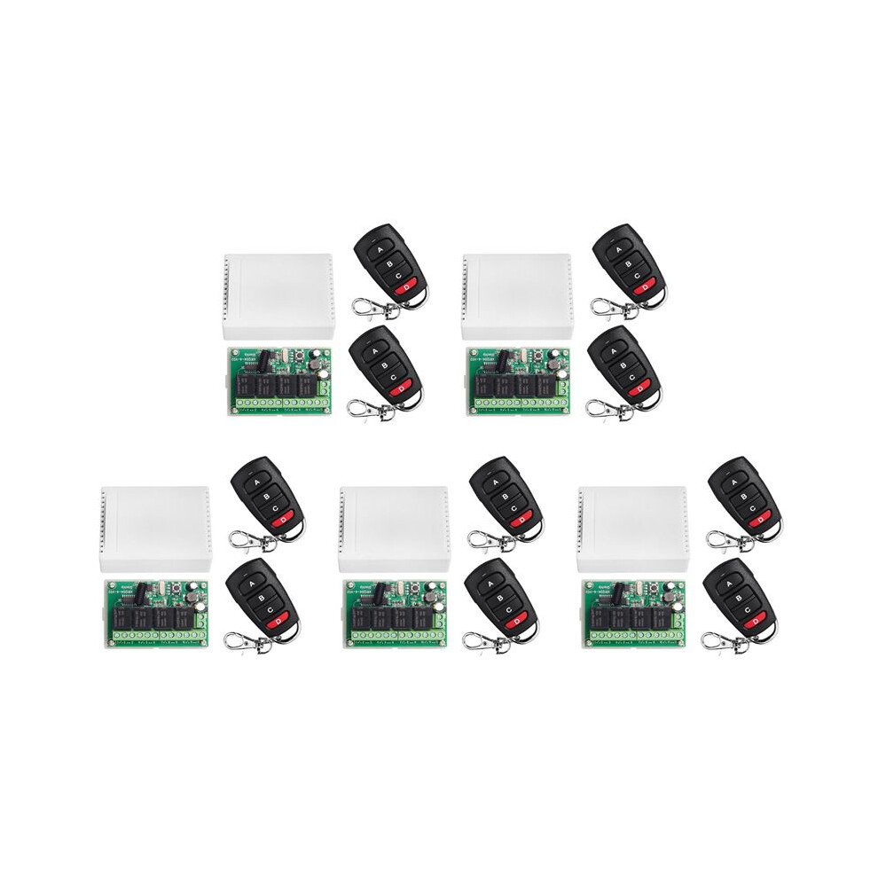 5X Dc12v 24V 4Ch Remote Control 433M Receiving Control Four-Way Relay Module 4713192566495