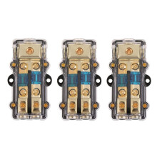 3X Strom Verteiler Block (2 Wege) 4/8 AWG Spur AGU Sicherung Halter Verteiler Block 4 Spur in (2) 8 Spur Aus