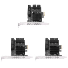 3X 10 Puertos  3.0 una PCIe X1 Tarjeta de ExpansióN Adaptador PCI Express  Convertidor SATA3 6G con Disipador de Calor para Windows