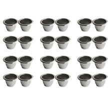 24Pcs for Stainless Steel Refillable Coffee Capsule Coffee Filter Reusable Coffee Pod Reusable Cafe Machine