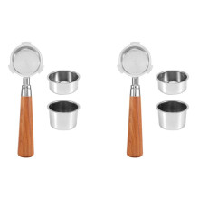 2X Espresso Portafilter 51mm for EC685 EC680 Coffee Bottomless Portafilter with 51mm 6Pcs Coffee Powder Bowl